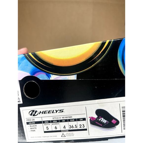 Heelys  He100760h Women's 6 Black White pink - Picture 6 of 6